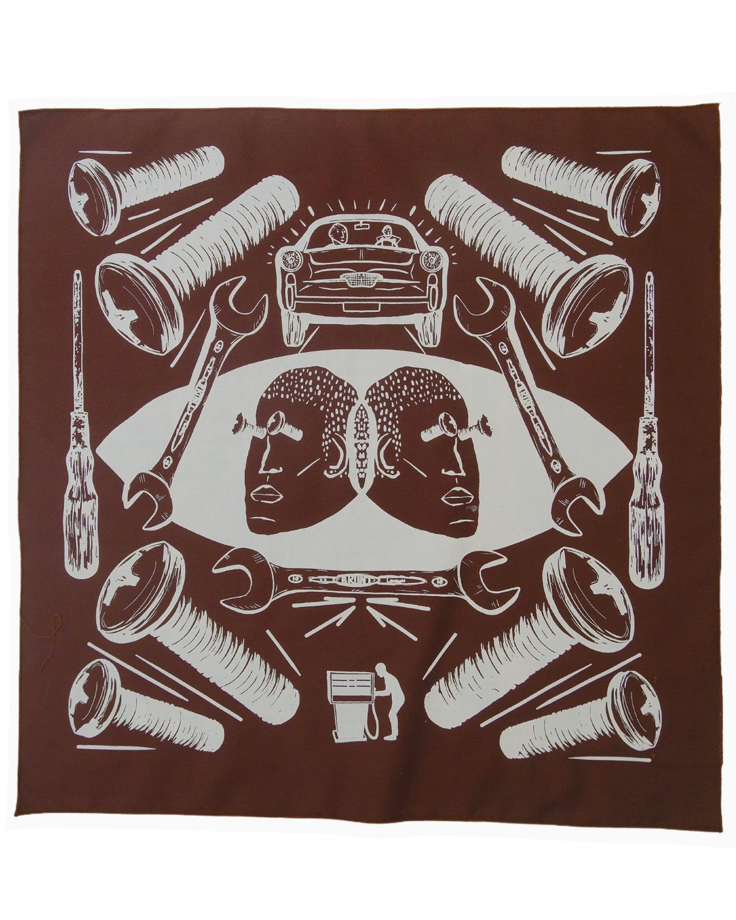 Nuts and Bolts Bandana Chocolate