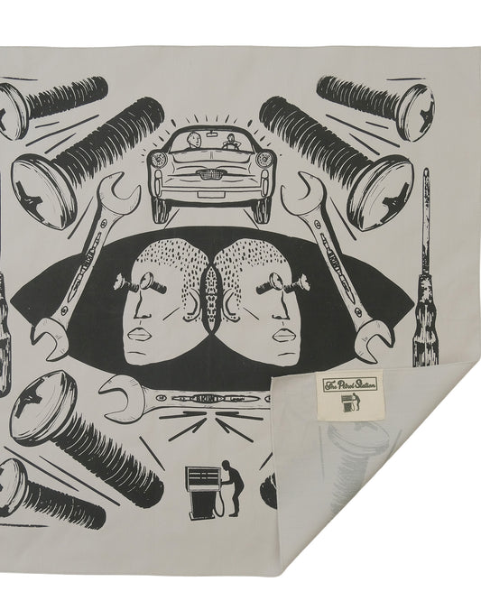 Nuts and Bolts Bandana Silver