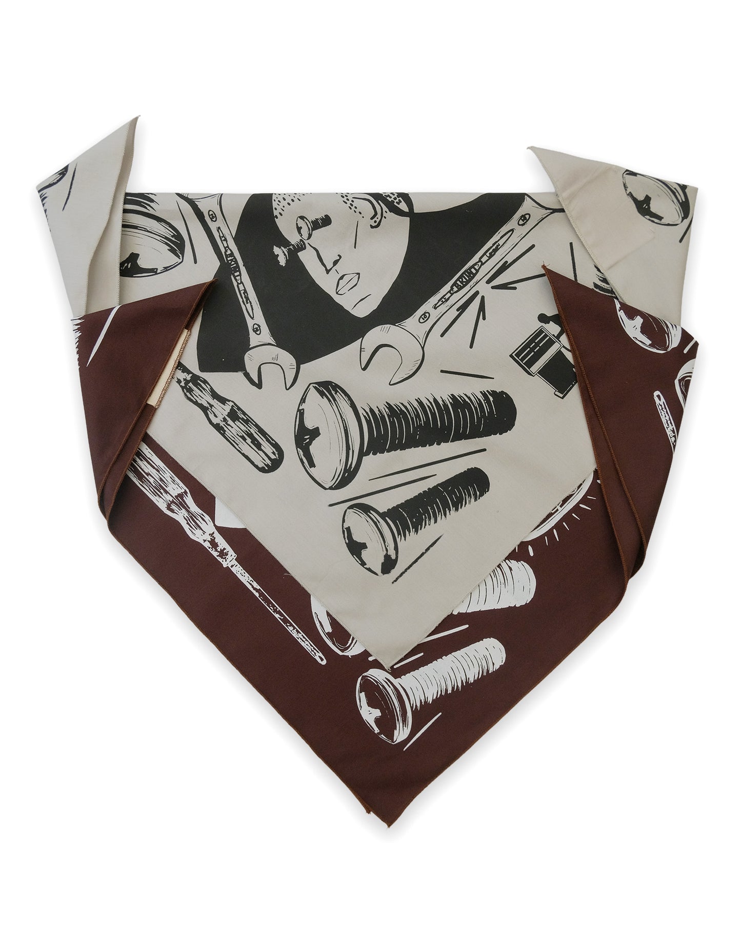 Nuts and Bolts Bandana Silver