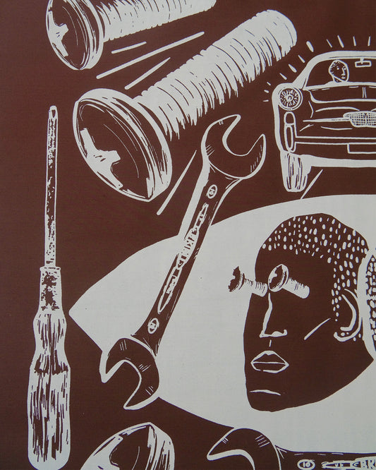 Nuts and Bolts Bandana Chocolate