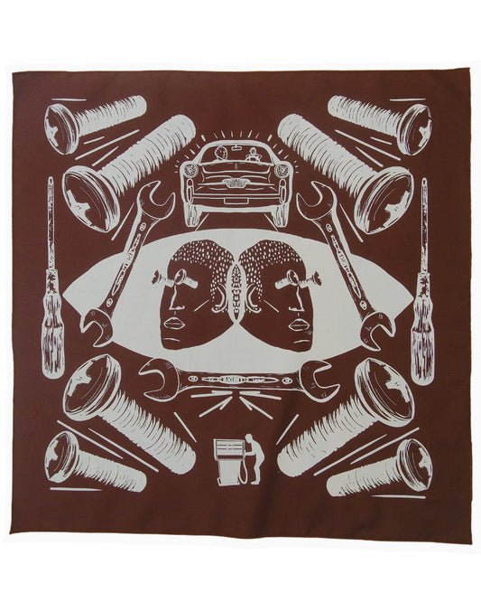 Nuts and Bolts Bandana Chocolate