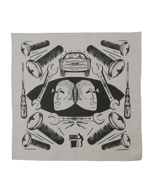 Nuts and Bolts Bandana Silver