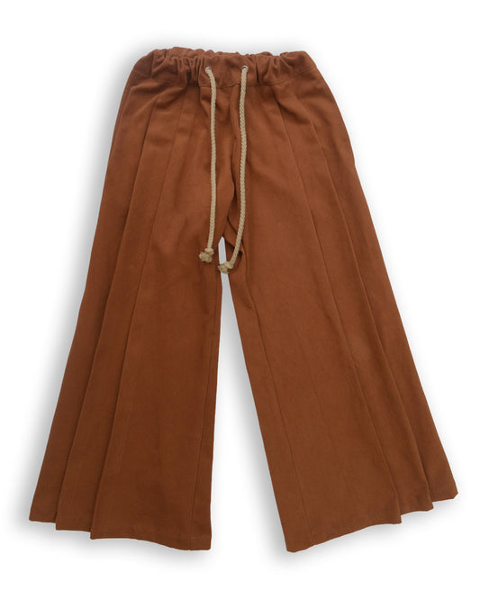 Wide Leg Pleated Trousers Russet